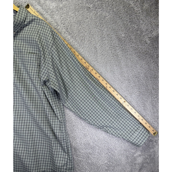 LL Bean Shirt Mens 2XL XXL Plaid Shirt Button Down Green Plaid Preppy Cotton - Picture 9 of 12